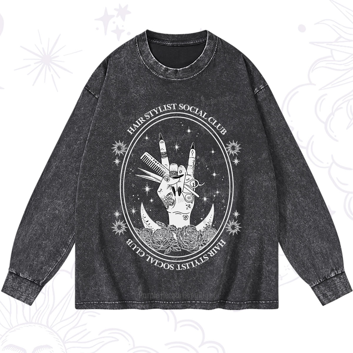Purplehecate Hair Stylist Club Washed Long Sleeve Shirt