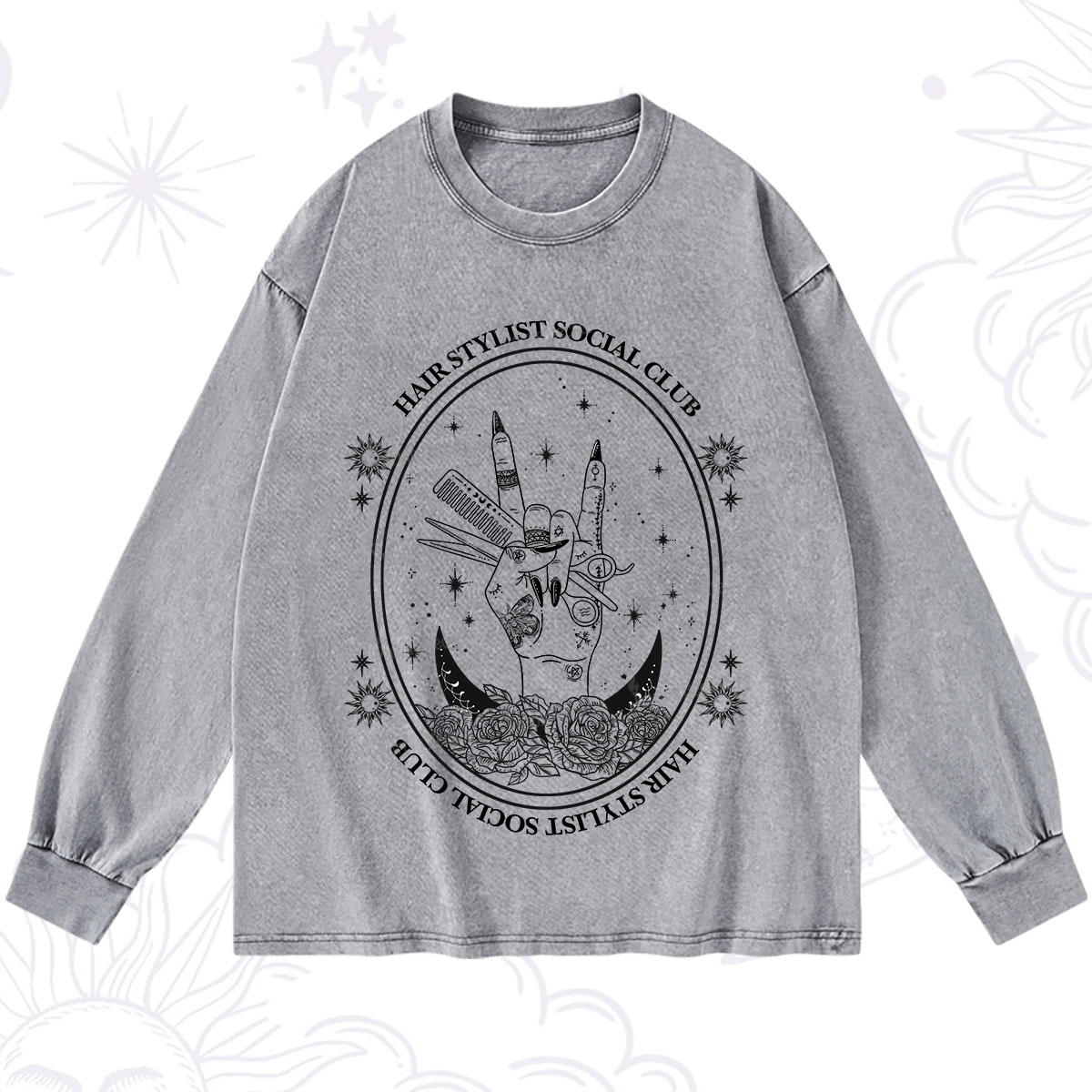 Purplehecate Hair Stylist Club Washed Long Sleeve Shirt