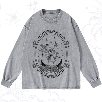 Purplehecate Hair Stylist Club Washed Long Sleeve Shirt