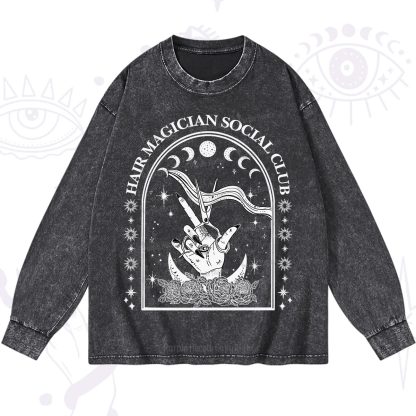 Purplehecate Hair Magician Social Club Collective Washed Long Sleeve Shirt