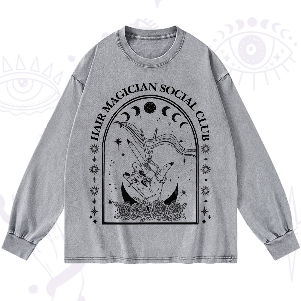 Purplehecate Hair Magician Social Club Collective Washed Long Sleeve Shirt