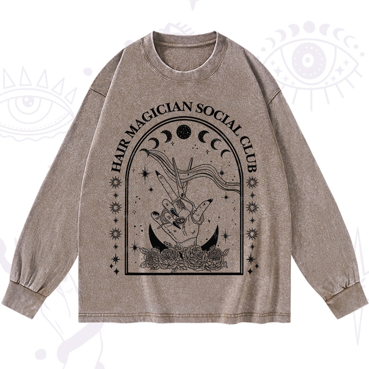 Purplehecate Hair Magician Social Club Collective Washed Long Sleeve Shirt