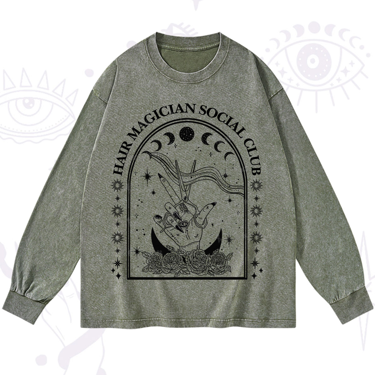 Purplehecate Hair Magician Social Club Collective Washed Long Sleeve Shirt