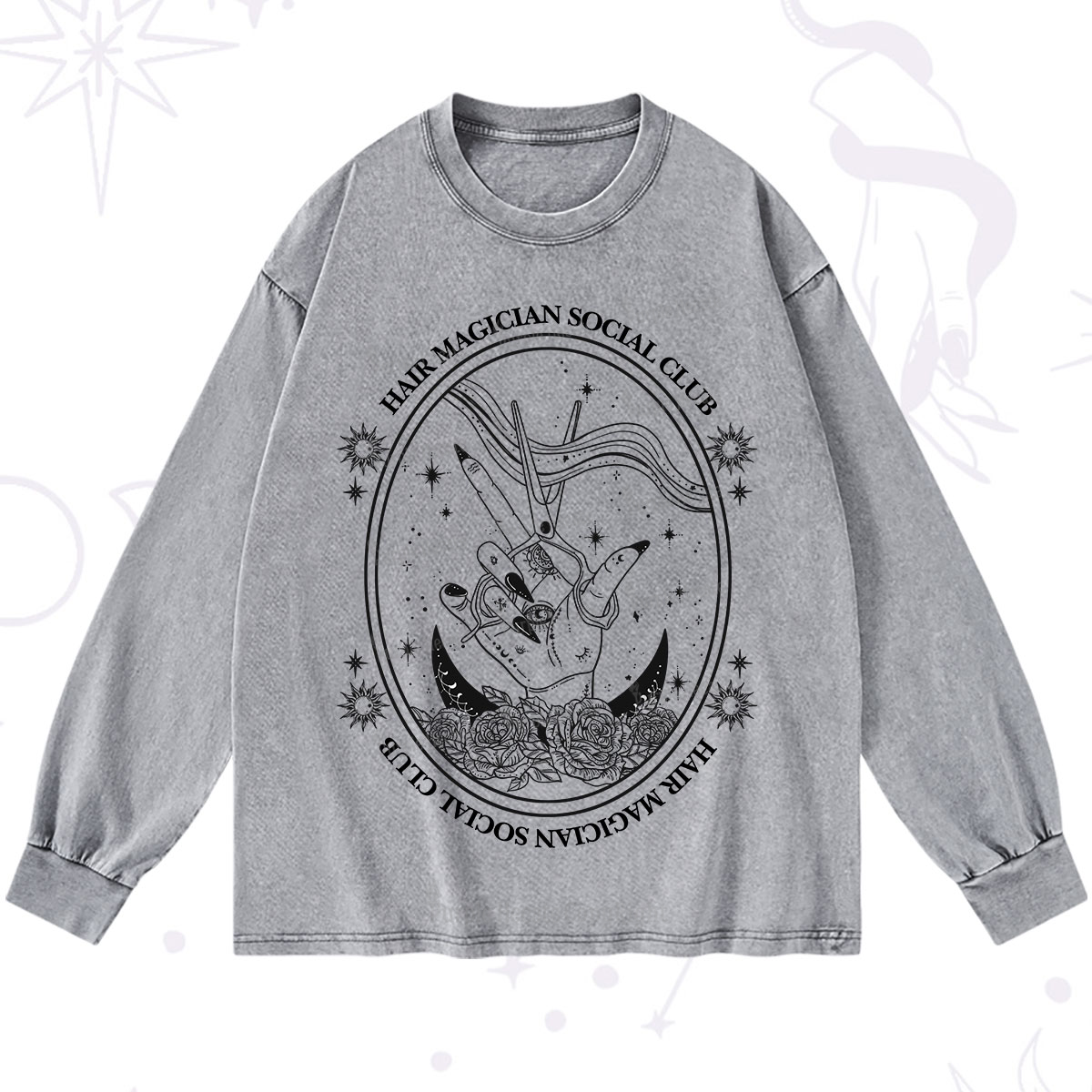 Purplehecate Hair Magician Social Club Washed Long Sleeve Shirt