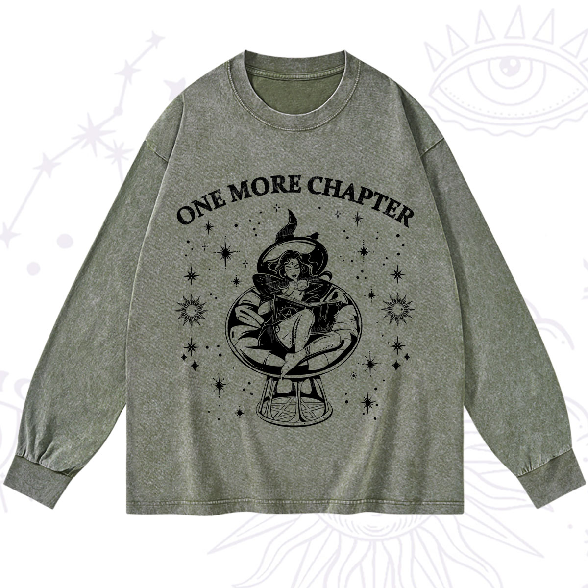 Purplehecate One More Chapter Books Washed Long Sleeve Shirt