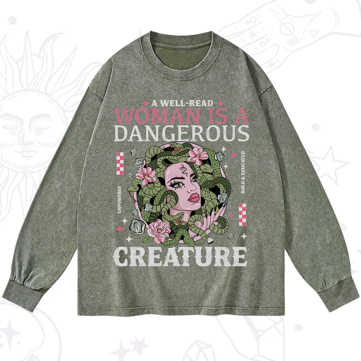 Purplehecate A Well Read Woman Is A Dangerous Washed Long Sleeve Shirt