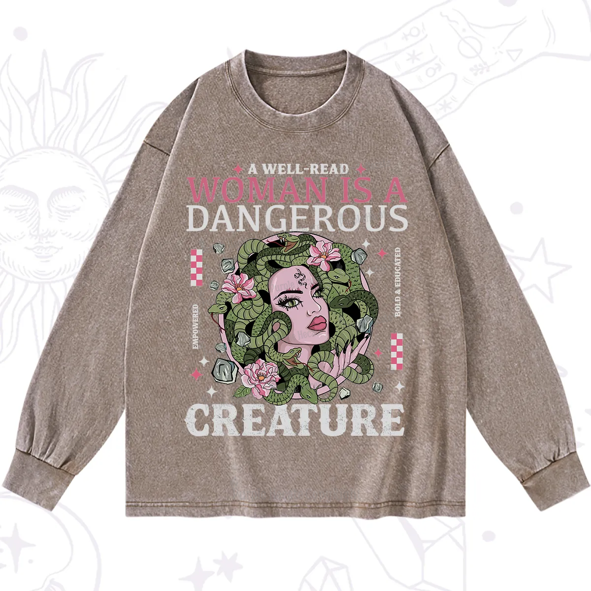 Purplehecate A Well Read Woman Is A Dangerous Washed Long Sleeve Shirt