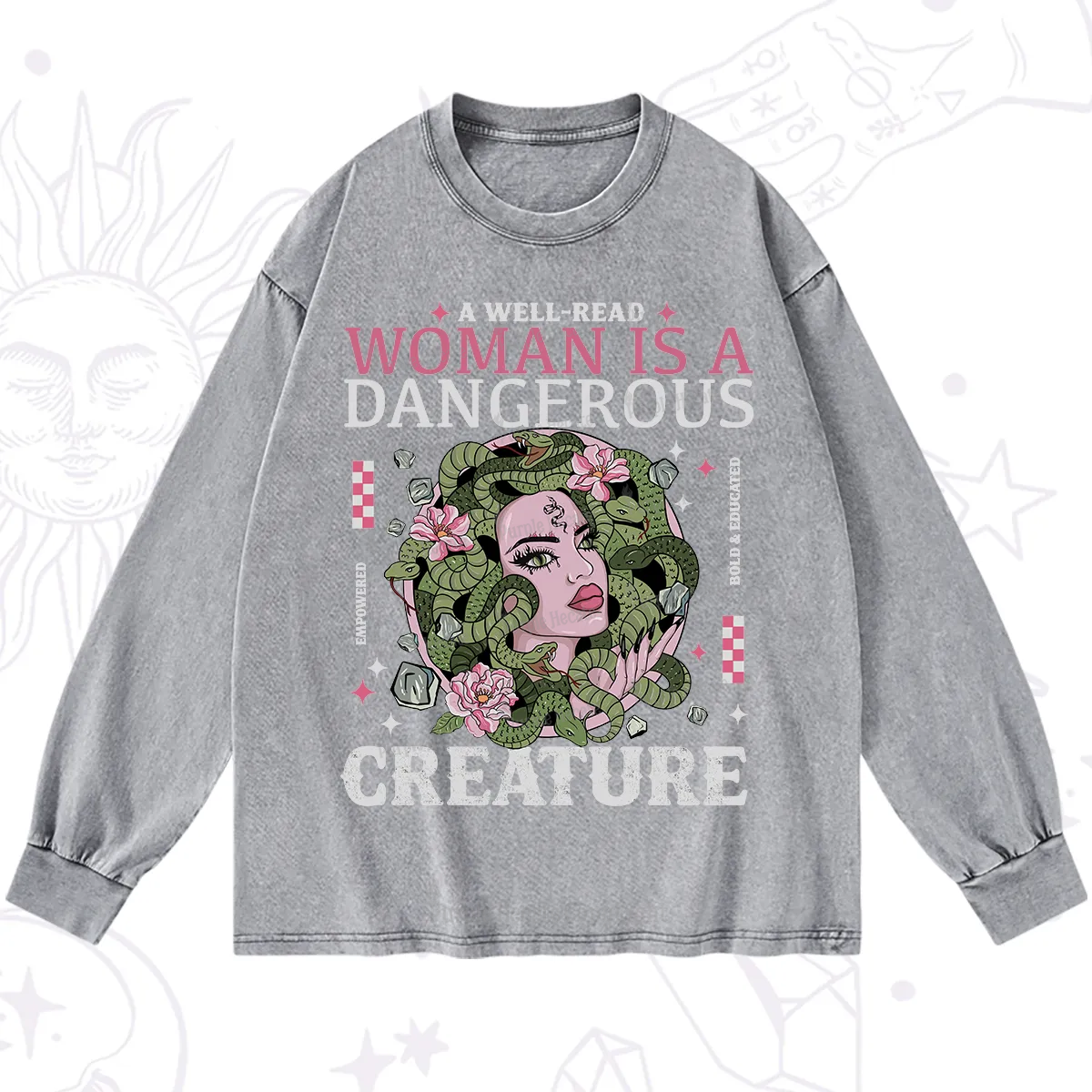 Purplehecate A Well Read Woman Is A Dangerous Washed Long Sleeve Shirt
