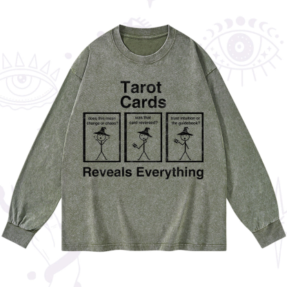 Purplehecate Tarot Card Reveals Everything Washed Long Sleeve Shirt