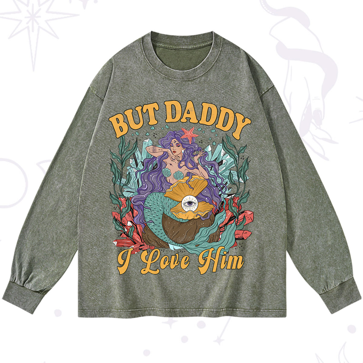 Purplehecate But Daddy I Love Him Washed Long Sleeve Shirt