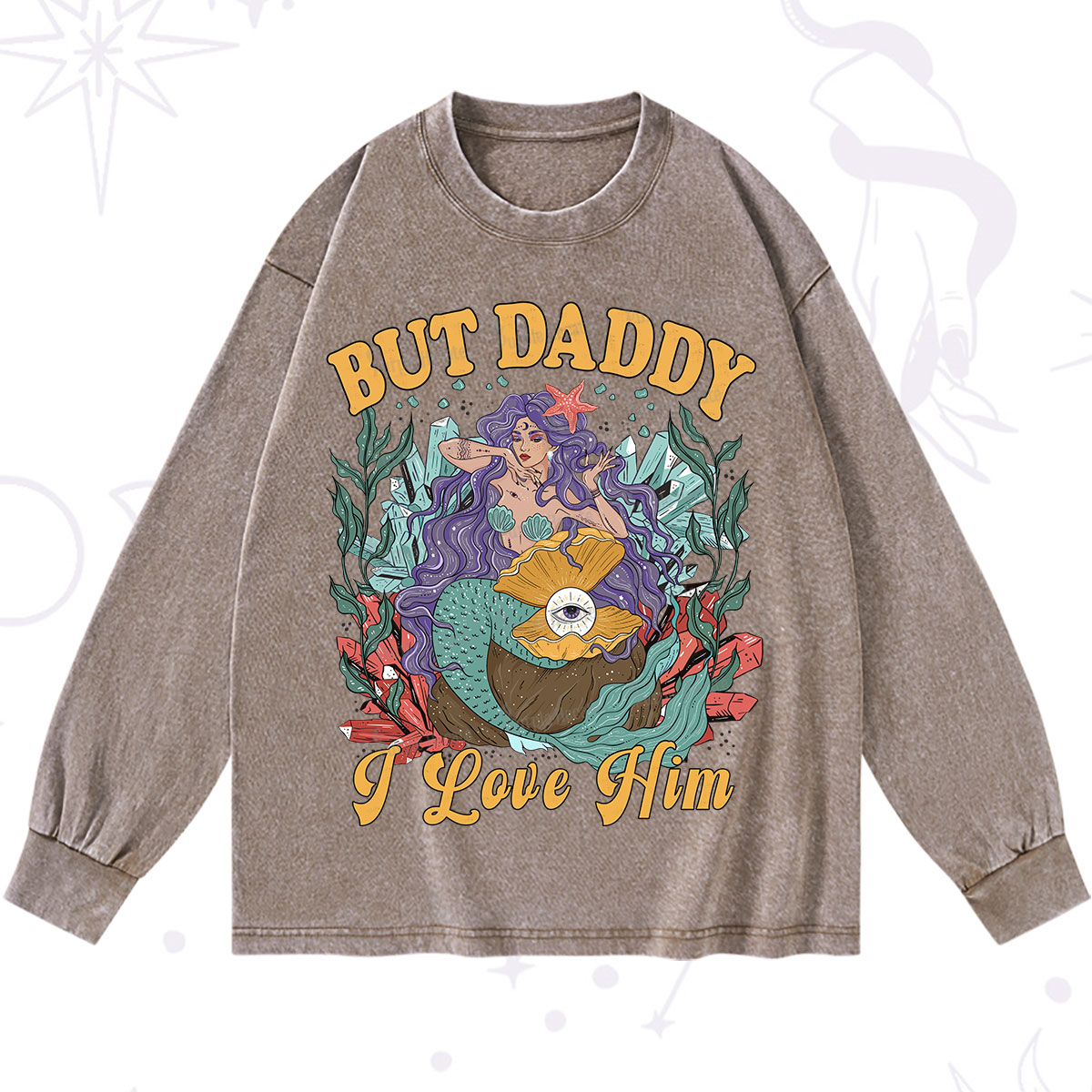 Purplehecate But Daddy I Love Him Washed Long Sleeve Shirt
