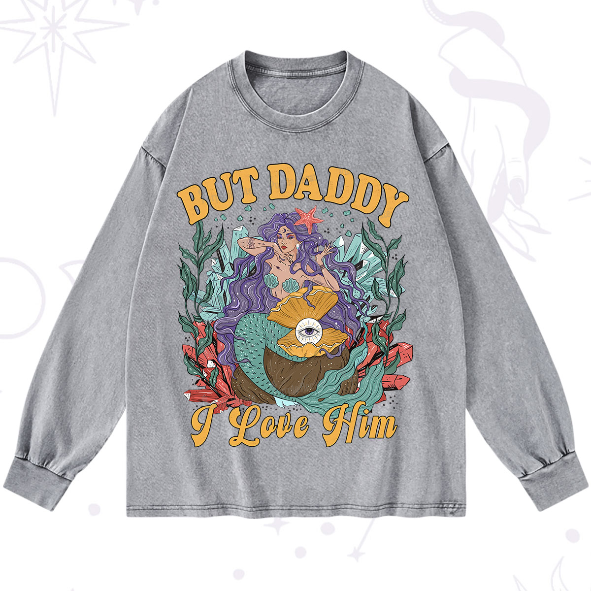 Purplehecate But Daddy I Love Him Washed Long Sleeve Shirt