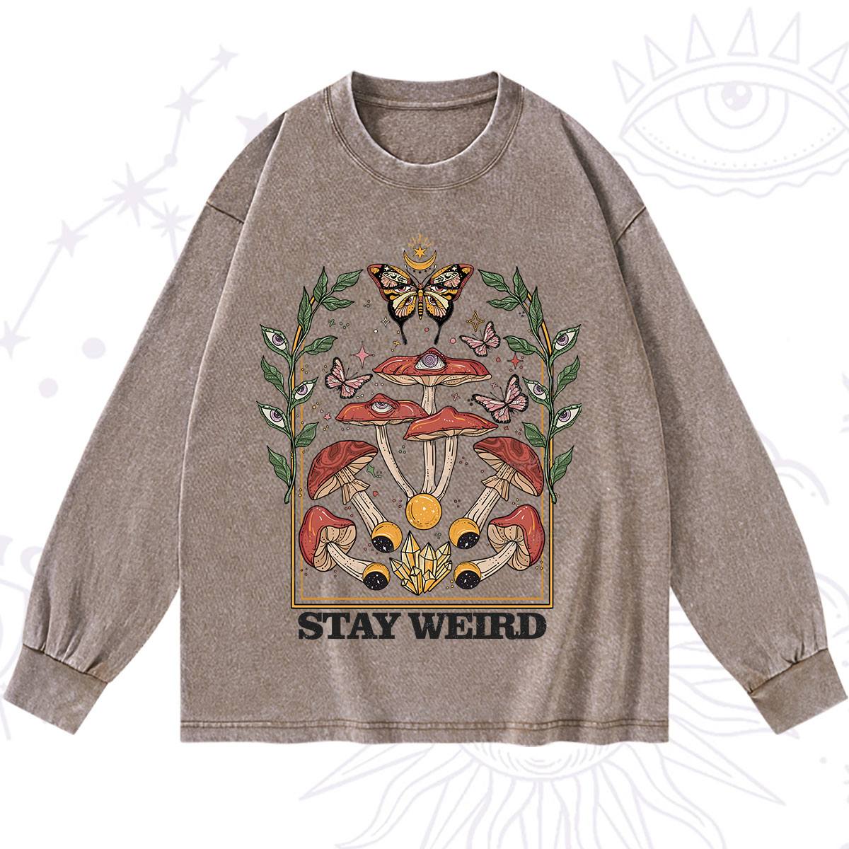 Purplehecate Stay Weird Washed Long Sleeve Shirt