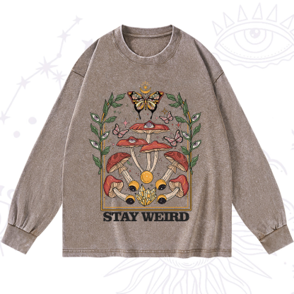 Purplehecate Stay Weird Washed Long Sleeve Shirt