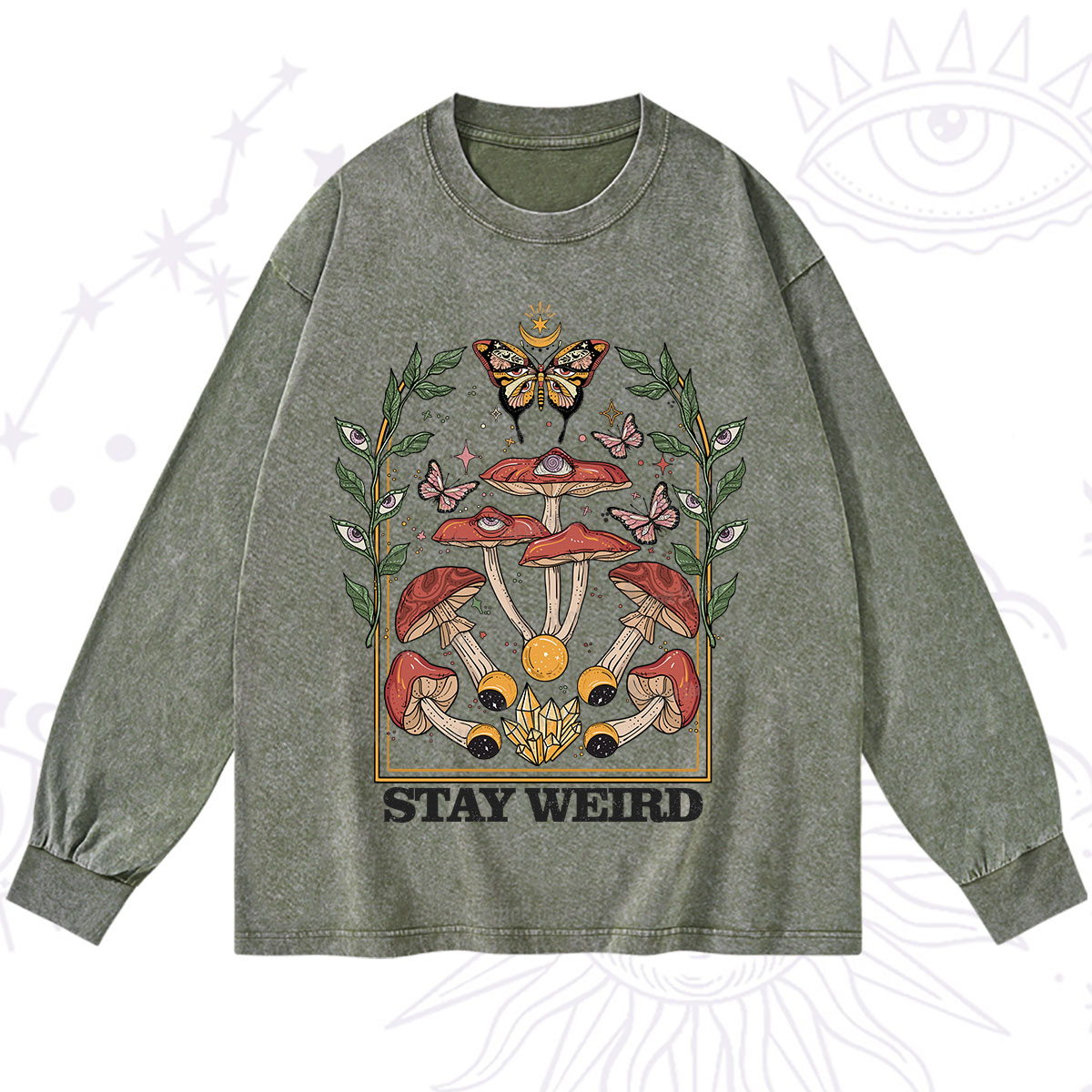 Purplehecate Stay Weird Washed Long Sleeve Shirt