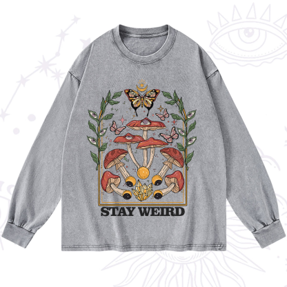Purplehecate Stay Weird Washed Long Sleeve Shirt