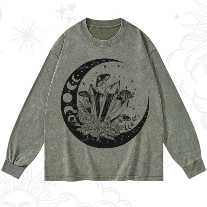 Purplehecate Moonshine and Crystal Washed Long Sleeve Shirt