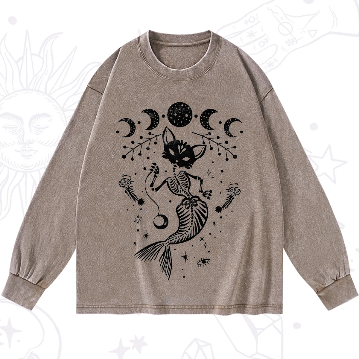 Purplehecate Purr-maid Tales Washed Long Sleeve Shirt