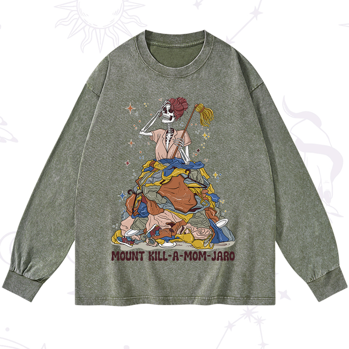 Purplehecate Mount Mom's Chaos Washed Long Sleeve Shirt