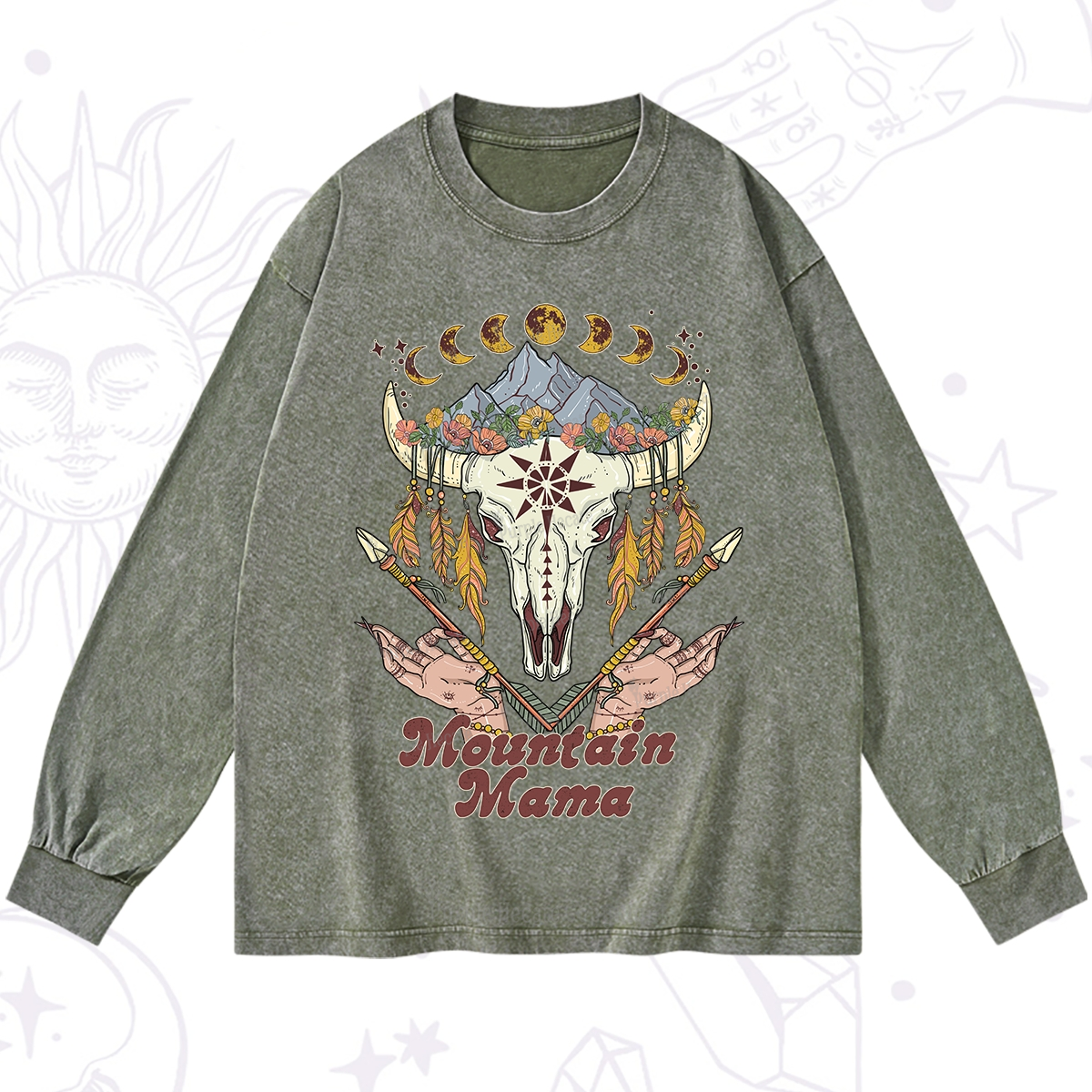 Purplehecate Mountain Mama Washed Long Sleeve Shirt