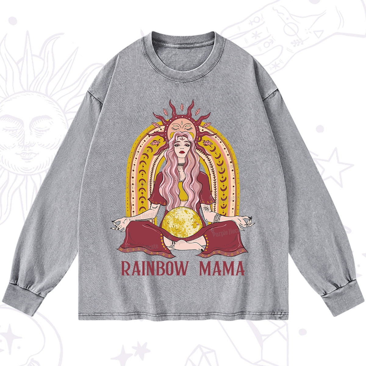 Purplehecate Rainbow Mama Washed Long Sleeve Shirt