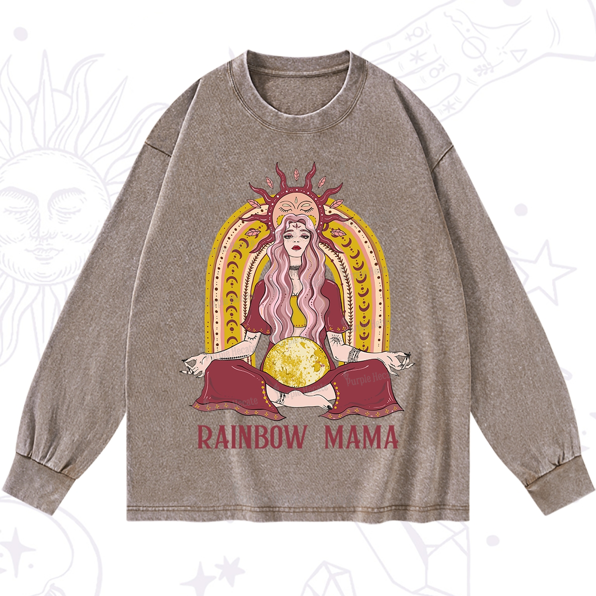 Purplehecate Rainbow Mama Washed Long Sleeve Shirt
