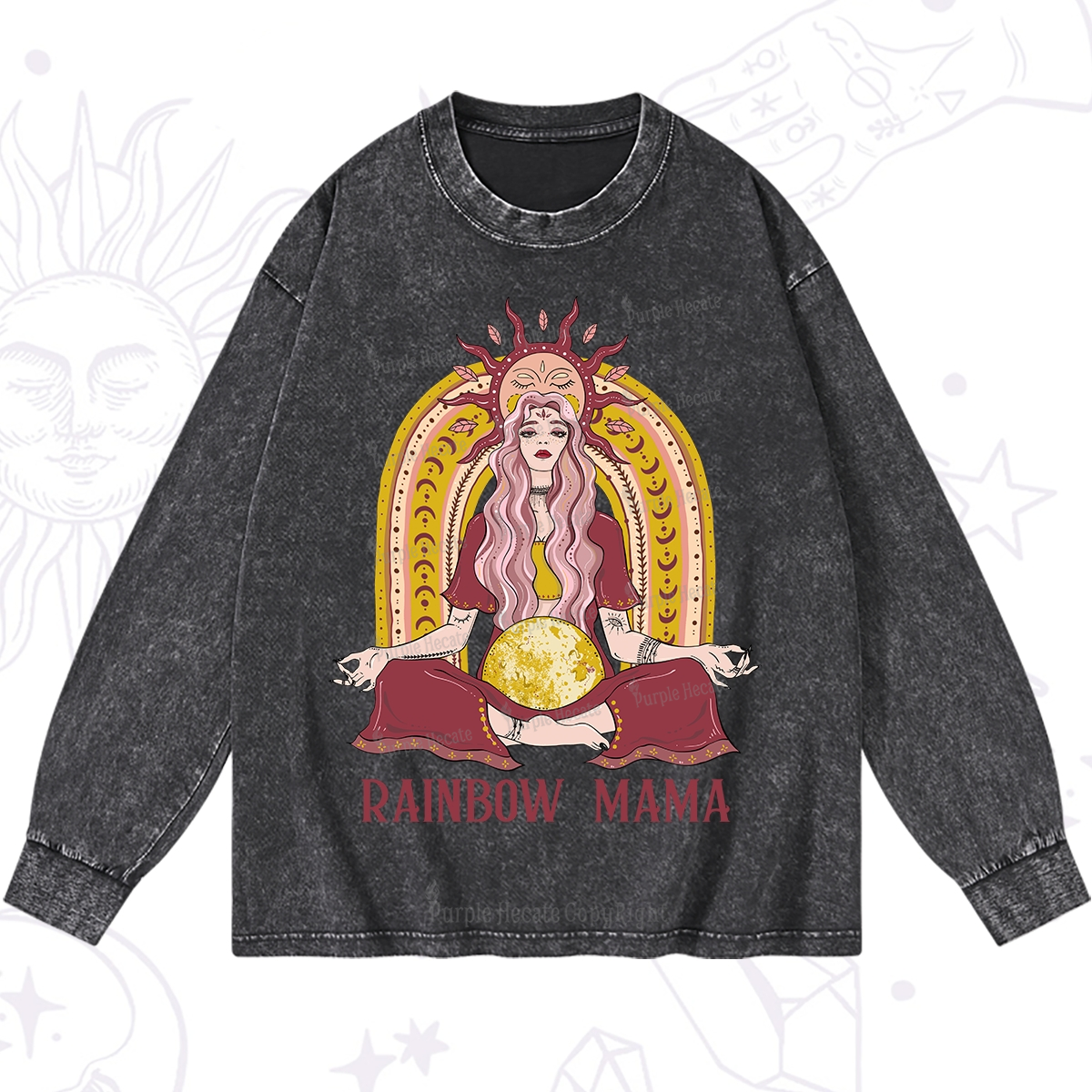 Purplehecate Rainbow Mama Washed Long Sleeve Shirt