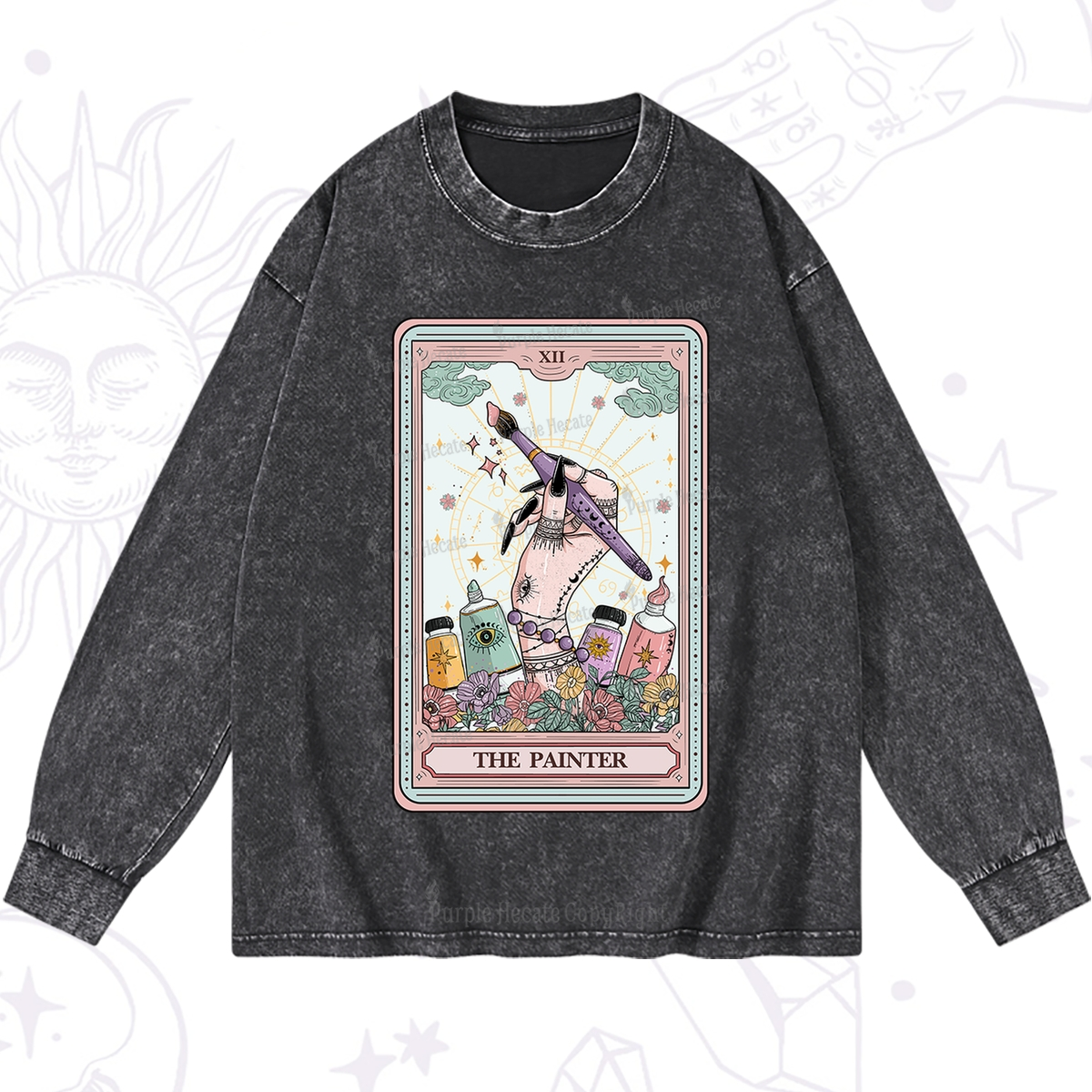 Purplehecate The Painter Tarot Washed Long Sleeve Shirt
