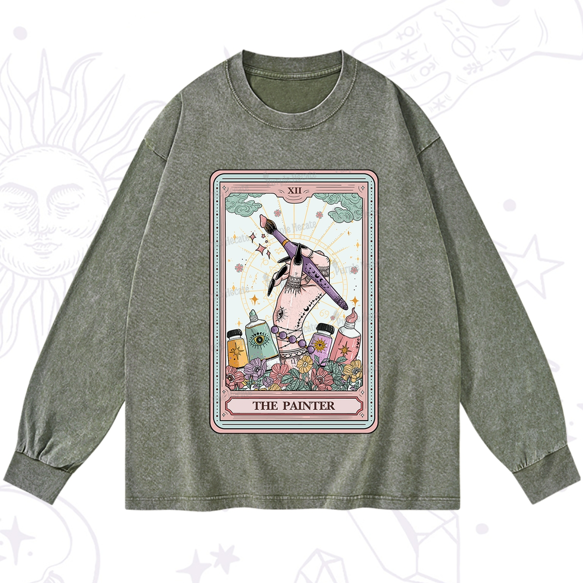 Purplehecate The Painter Tarot Washed Long Sleeve Shirt