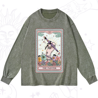 Purplehecate The Painter Tarot Washed Long Sleeve Shirt