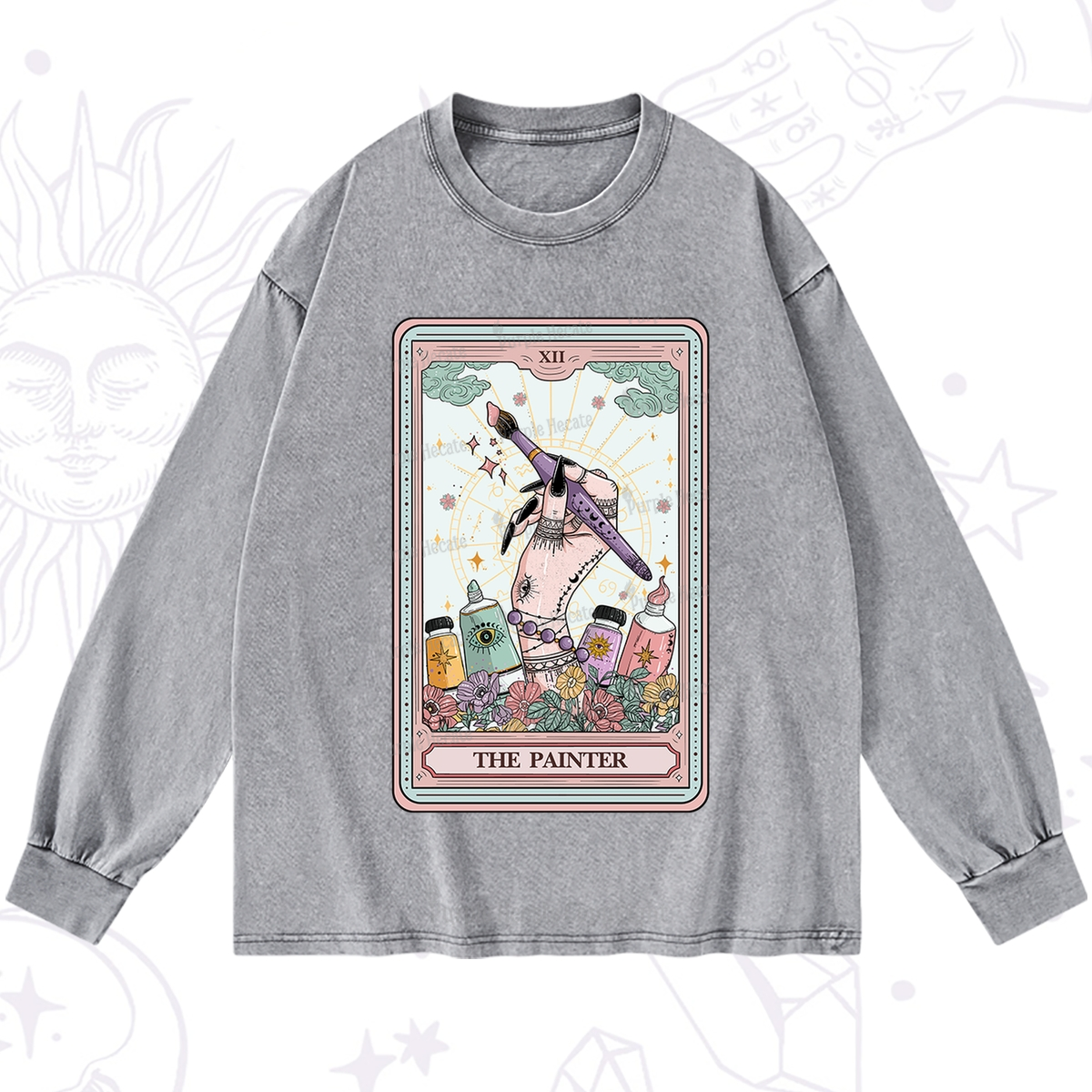 Purplehecate The Painter Tarot Washed Long Sleeve Shirt