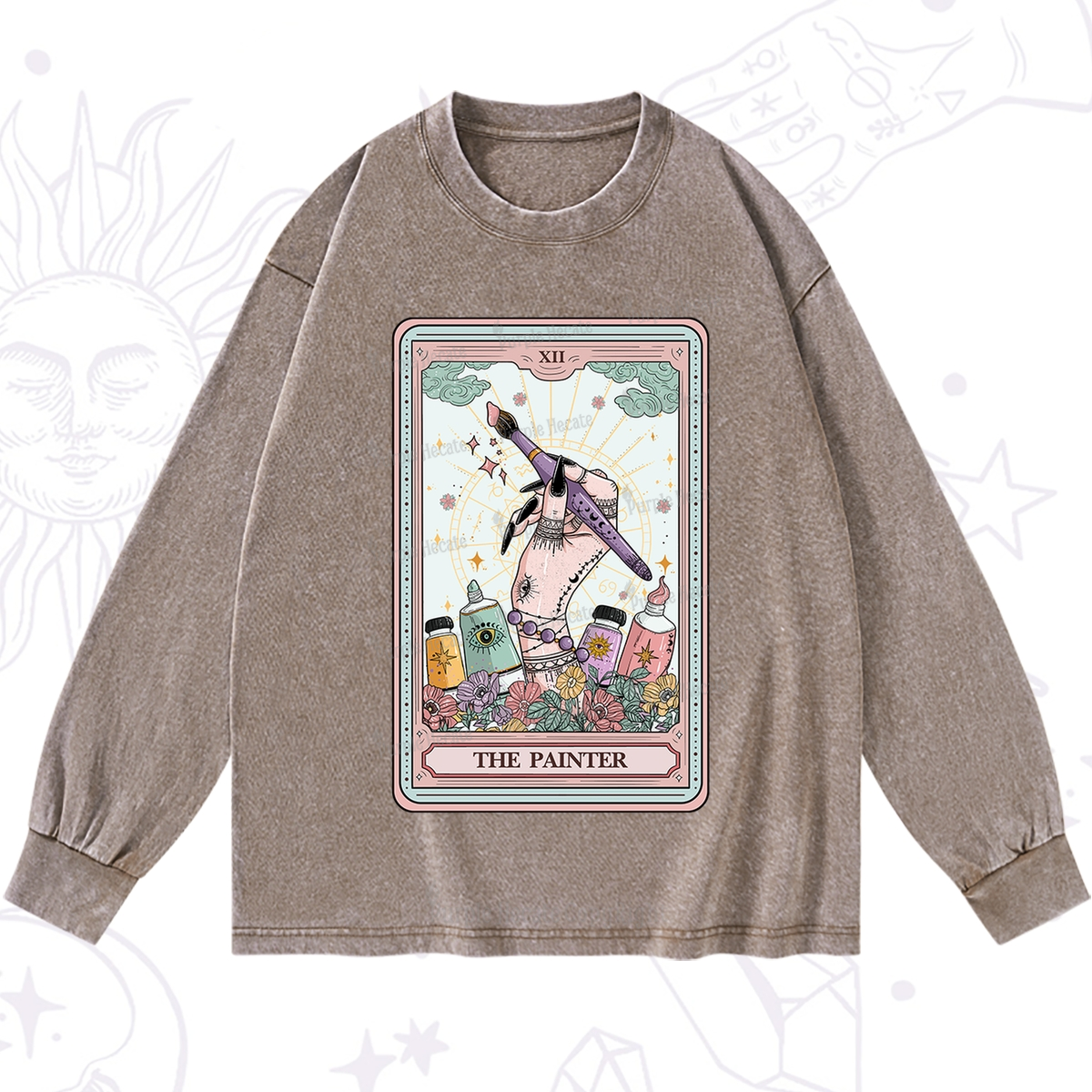 Purplehecate The Painter Tarot Washed Long Sleeve Shirt