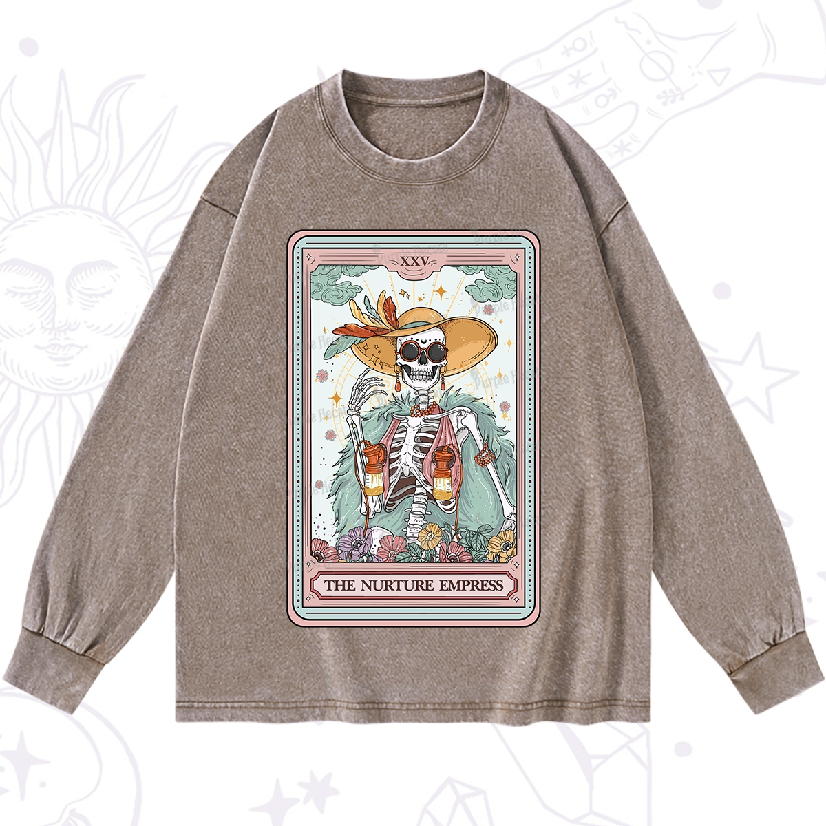Purplehecate The Nurture Empress Tarot Washed Long Sleeve Shirt