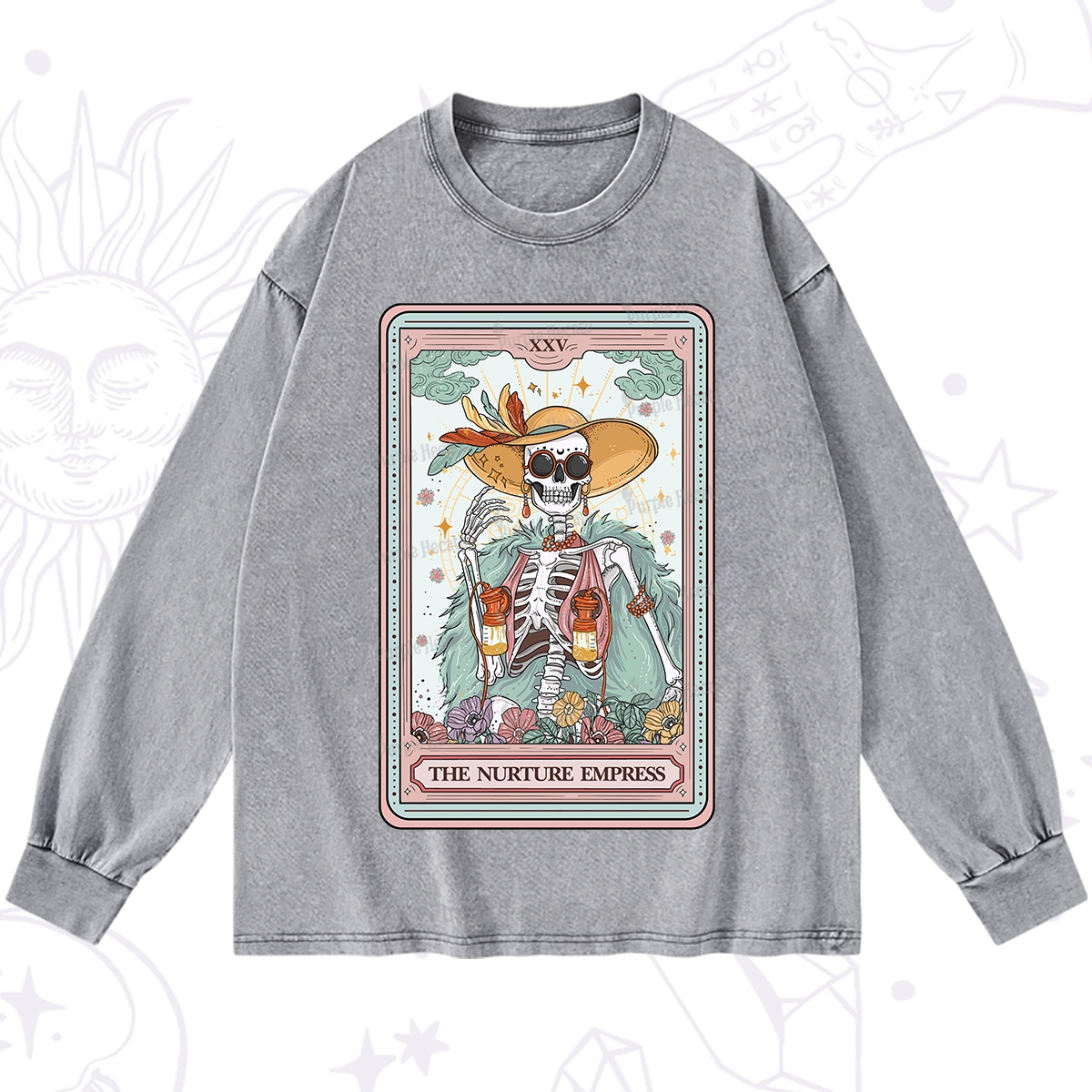 Purplehecate The Nurture Empress Tarot Washed Long Sleeve Shirt