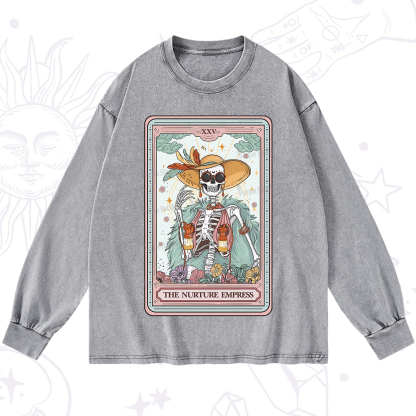 Purplehecate The Nurture Empress Tarot Washed Long Sleeve Shirt