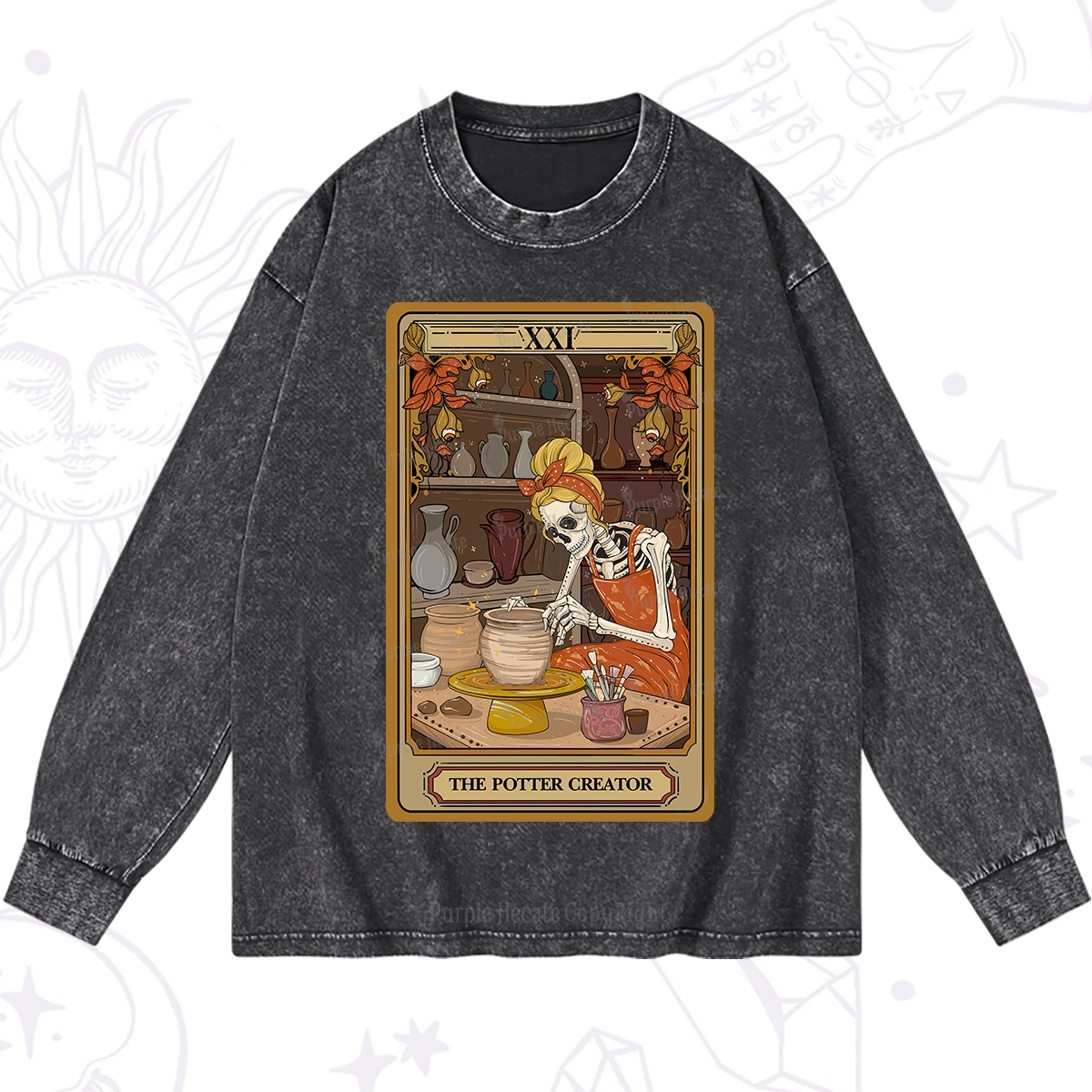 Purplehecate The Potter Tarot Washed Long Sleeve Shirt
