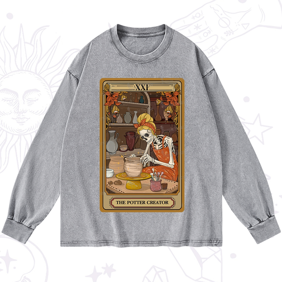 Purplehecate The Potter Tarot Washed Long Sleeve Shirt