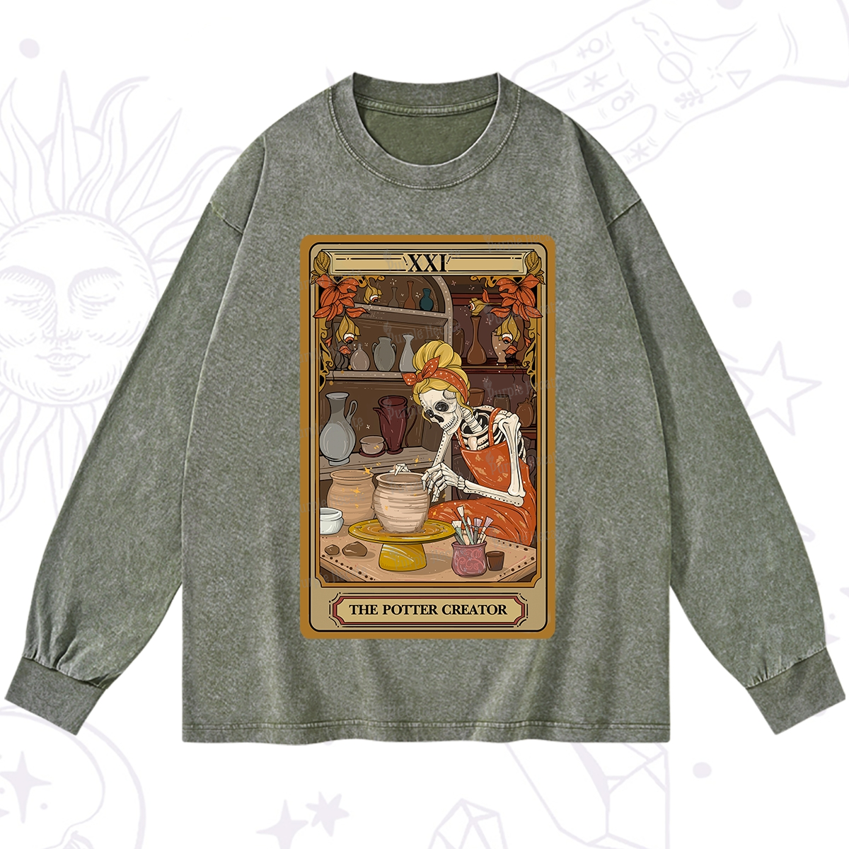 Purplehecate The Potter Tarot Washed Long Sleeve Shirt