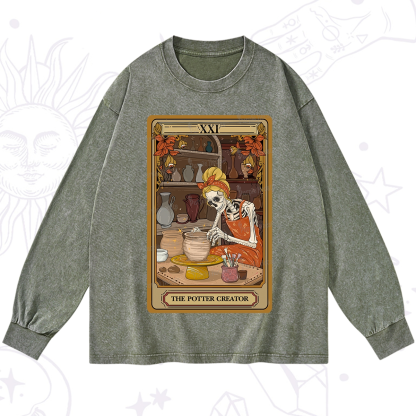 Purplehecate The Potter Tarot Washed Long Sleeve Shirt
