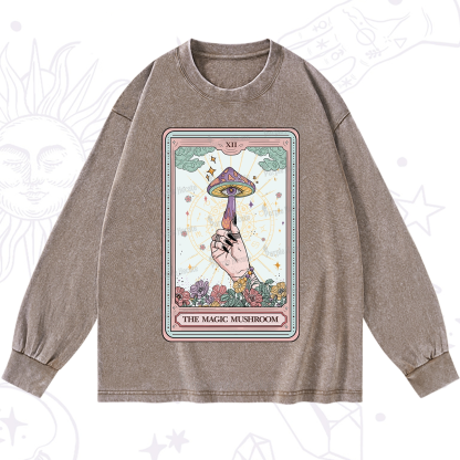 Purplehecate The Magic Murshroom Tarot Washed Long Sleeve Shirt