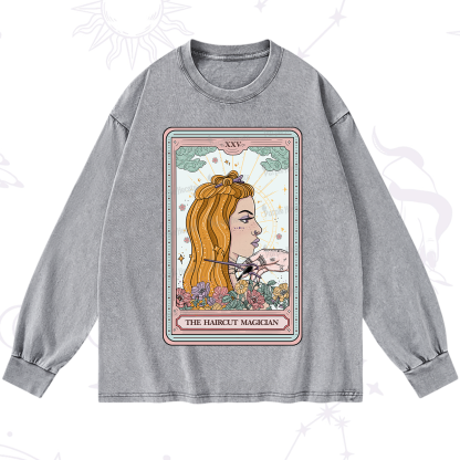 Purplehecate The Haircut Magician Tarot Washed Long Sleeve Shirt