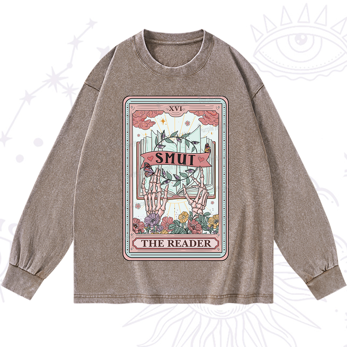 Purplehecate The Smut Reader Tarot Washed Long Sleeve Shirt