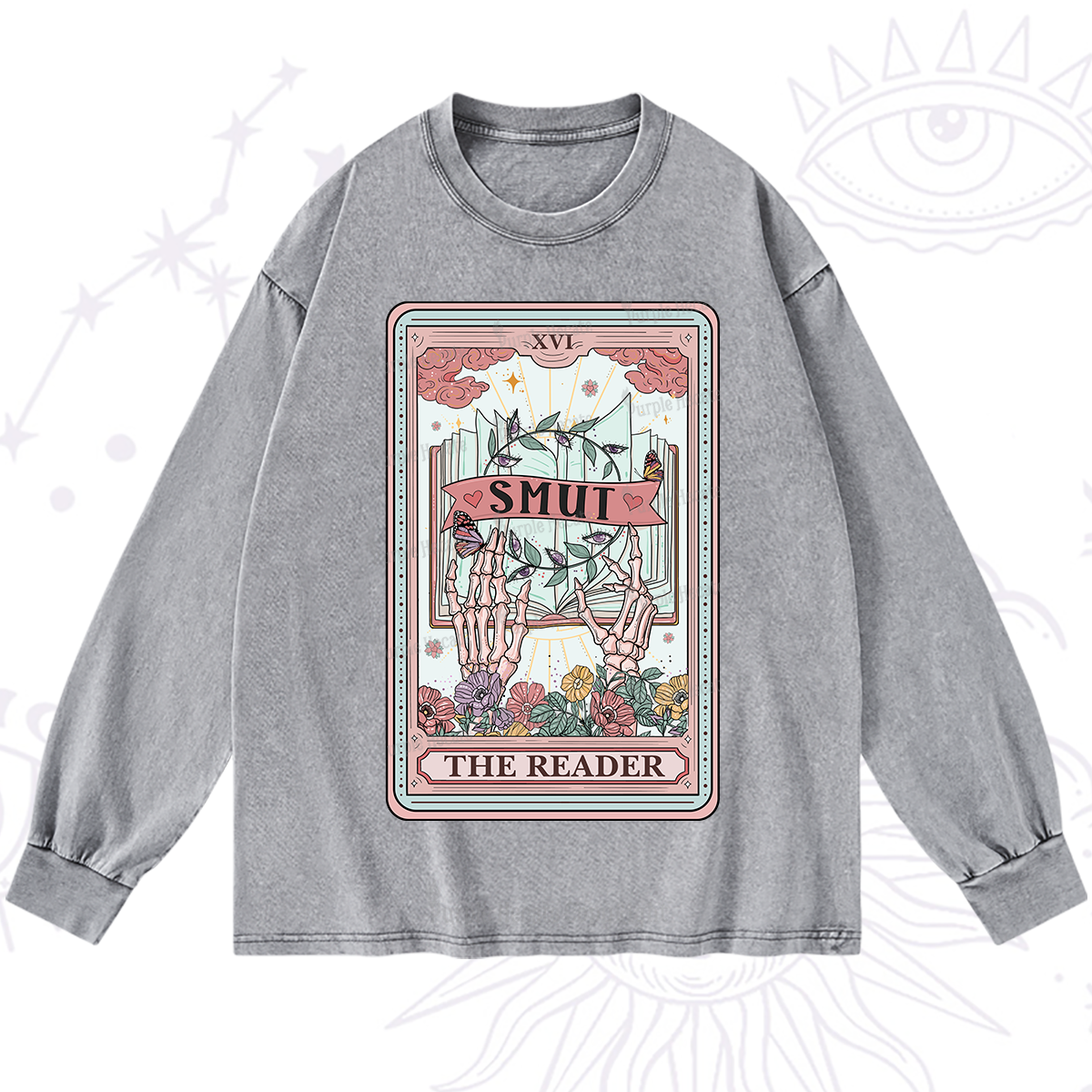 Purplehecate The Smut Reader Tarot Washed Long Sleeve Shirt