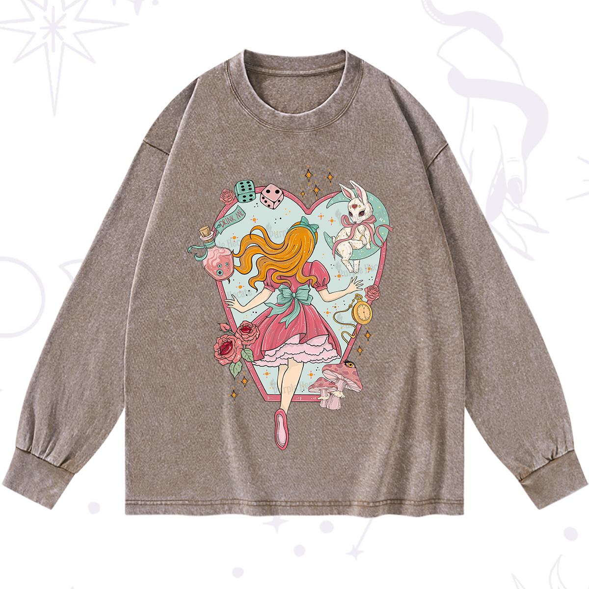 Purplehecate Alice's Secret Garden Washed Long Sleeve Shirt