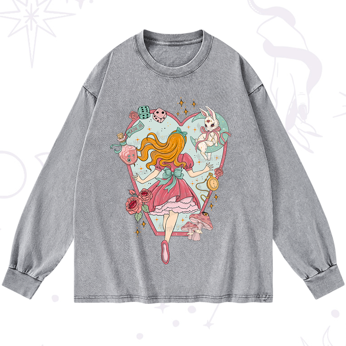 Purplehecate Alice's Secret Garden Washed Long Sleeve Shirt