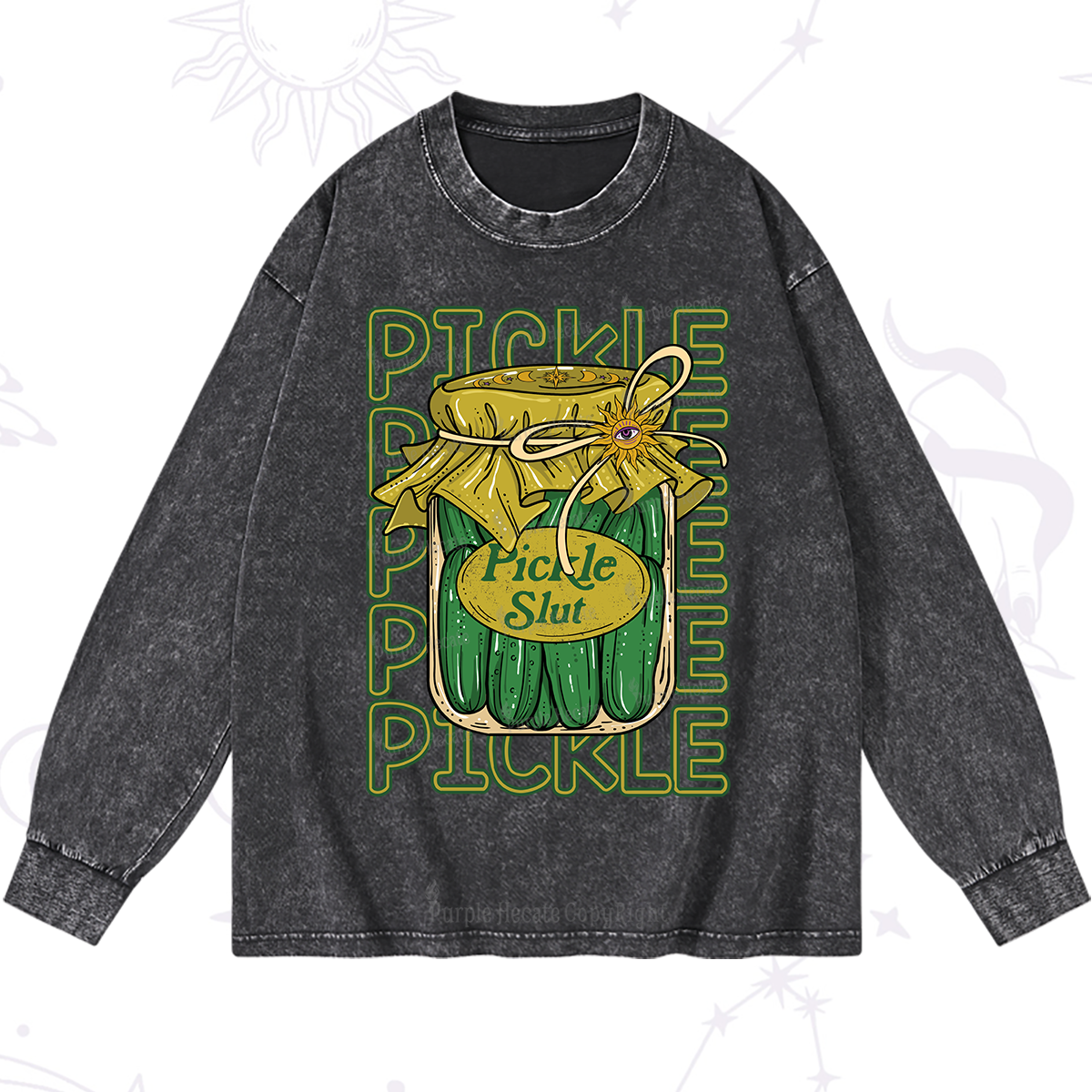 Purplehecate Pickle Slut Washed Long Sleeve Shirt