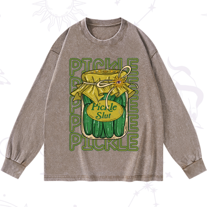 Purplehecate Pickle Slut Washed Long Sleeve Shirt