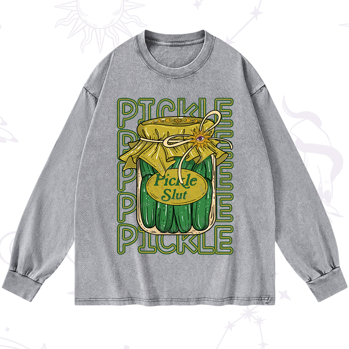Purplehecate Pickle Slut Washed Long Sleeve Shirt