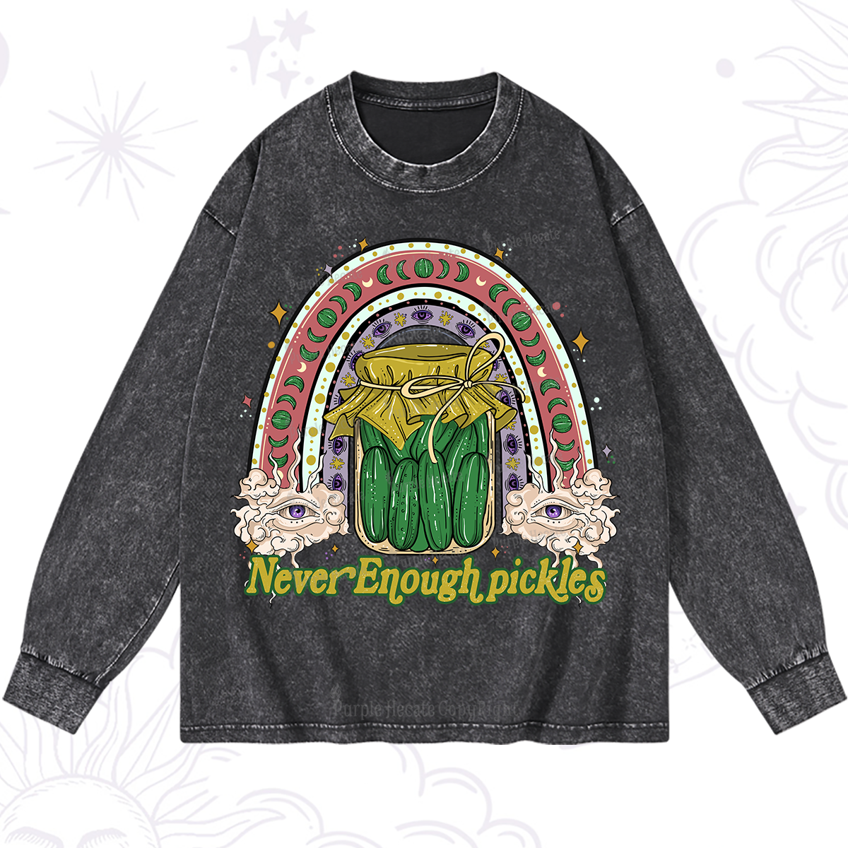 Purplehecate Never Enough Pickles Washed Long Sleeve Shirt