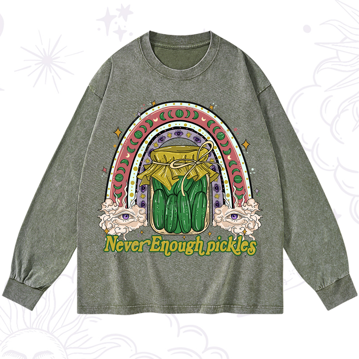 Purplehecate Never Enough Pickles Washed Long Sleeve Shirt